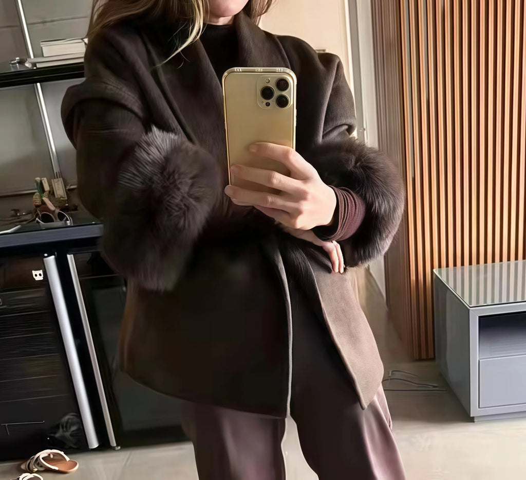 New Autumn And Winter Fashion Casual Temperament Soft Loose Lapel Solid Color Woolen Coat