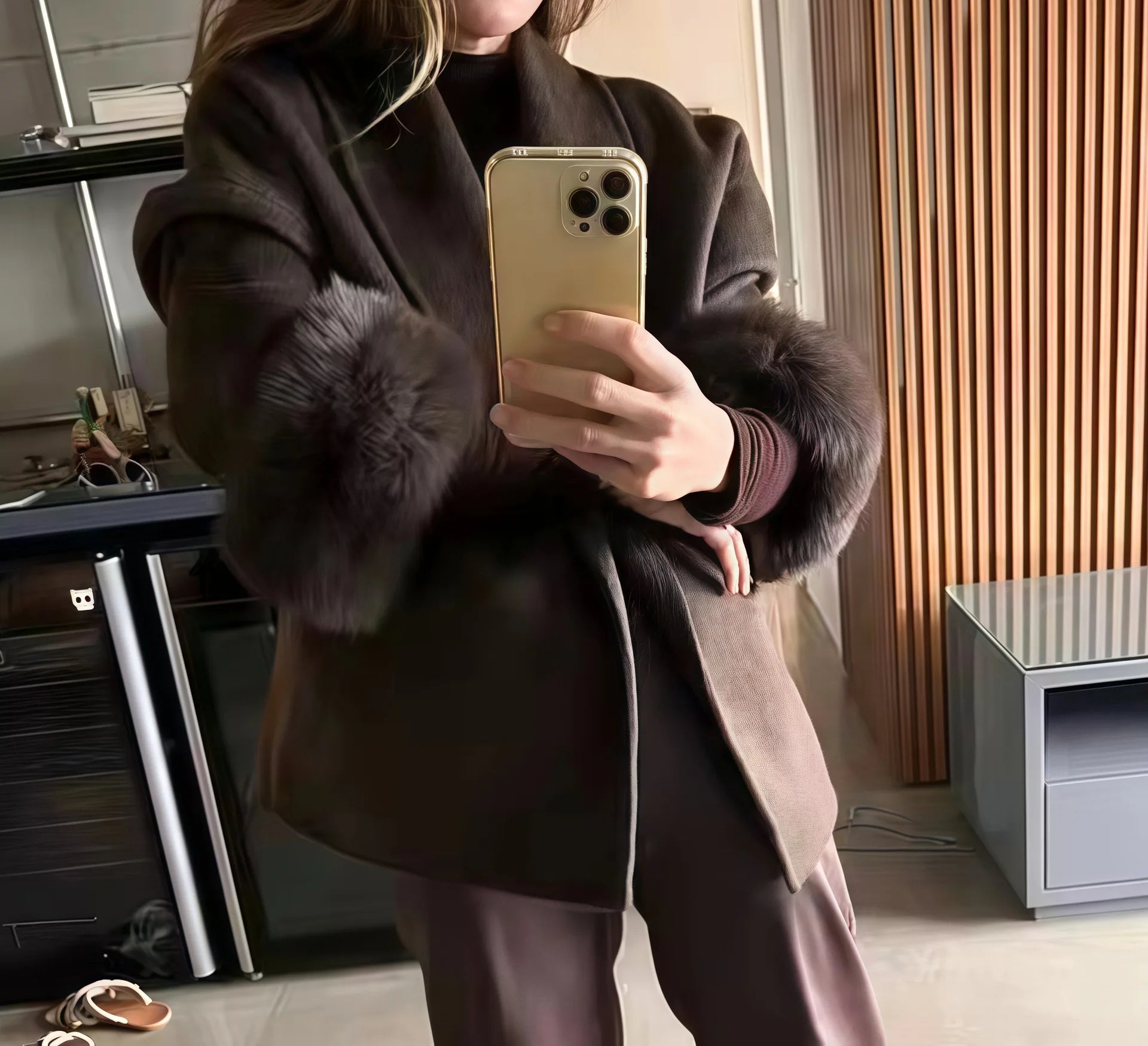 New Autumn And Winter Fashion Casual Temperament Soft Loose Lapel Solid Color Woolen Coat