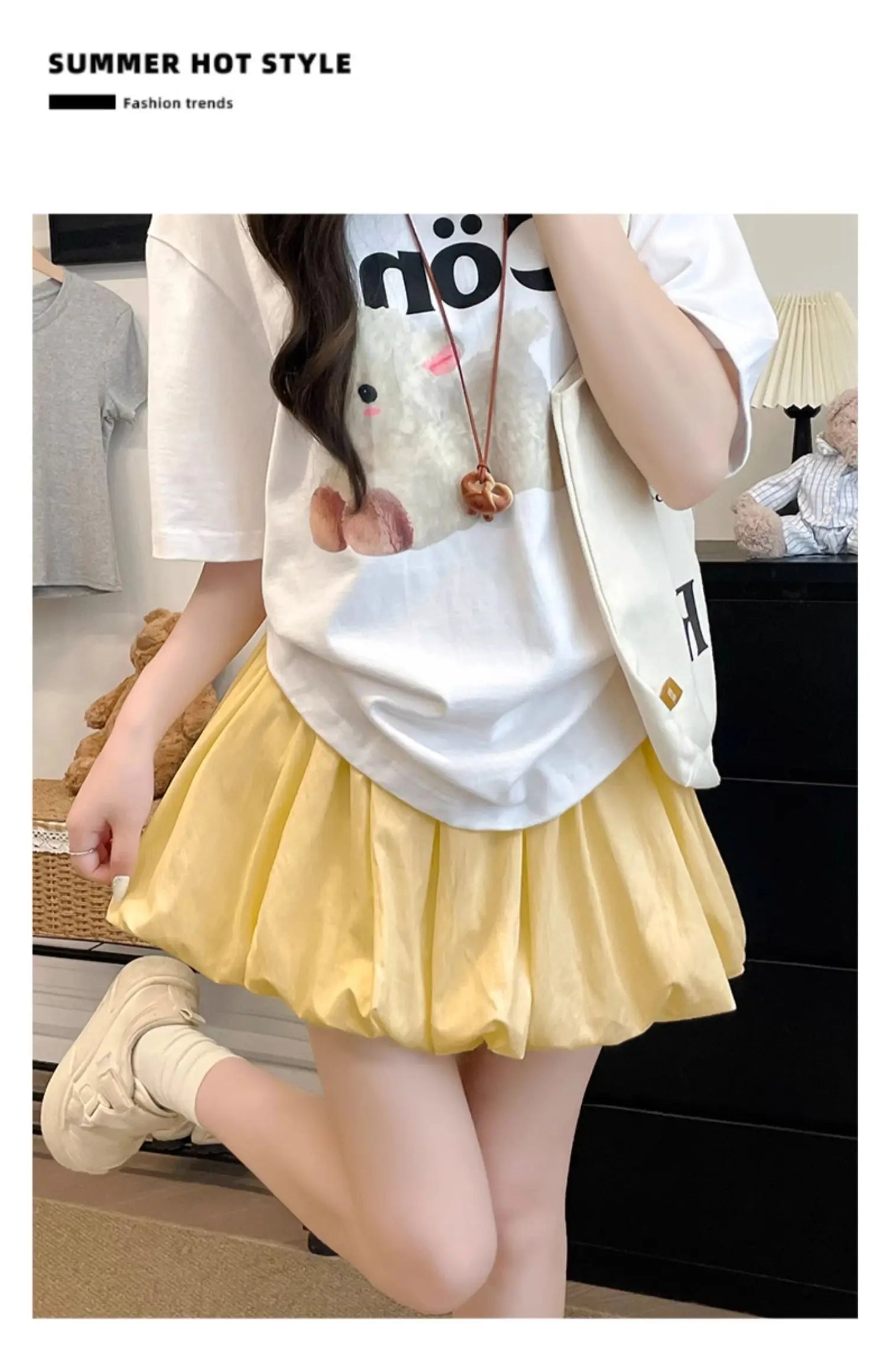 Red Petal Hem Bloom Skirt Women Summer Lightweight High Waist Flattering Fit Anti-Slip Lining Petite A-Line Mini Flowy Skirt