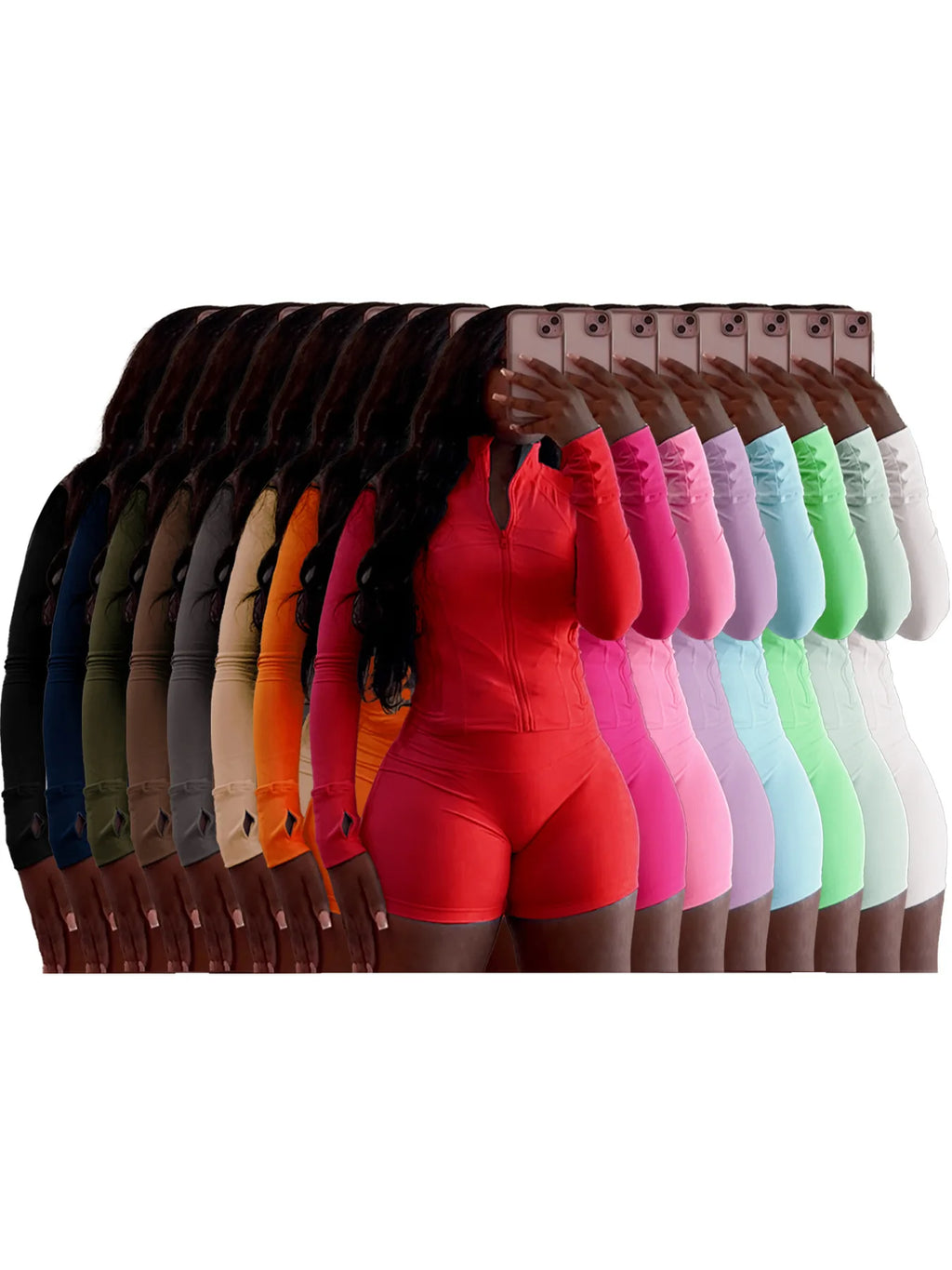 Sexy Two 2 Piece Sets Women Clothing Activewear Loungewear Gym Fitness Sets Zip up Jacket and Shorts Set Tracksuit Outfits