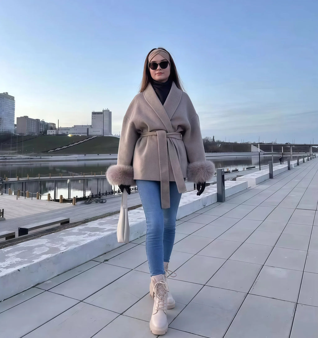 New Autumn And Winter Fashion Casual Temperament Soft Loose Lapel Solid Color Woolen Coat