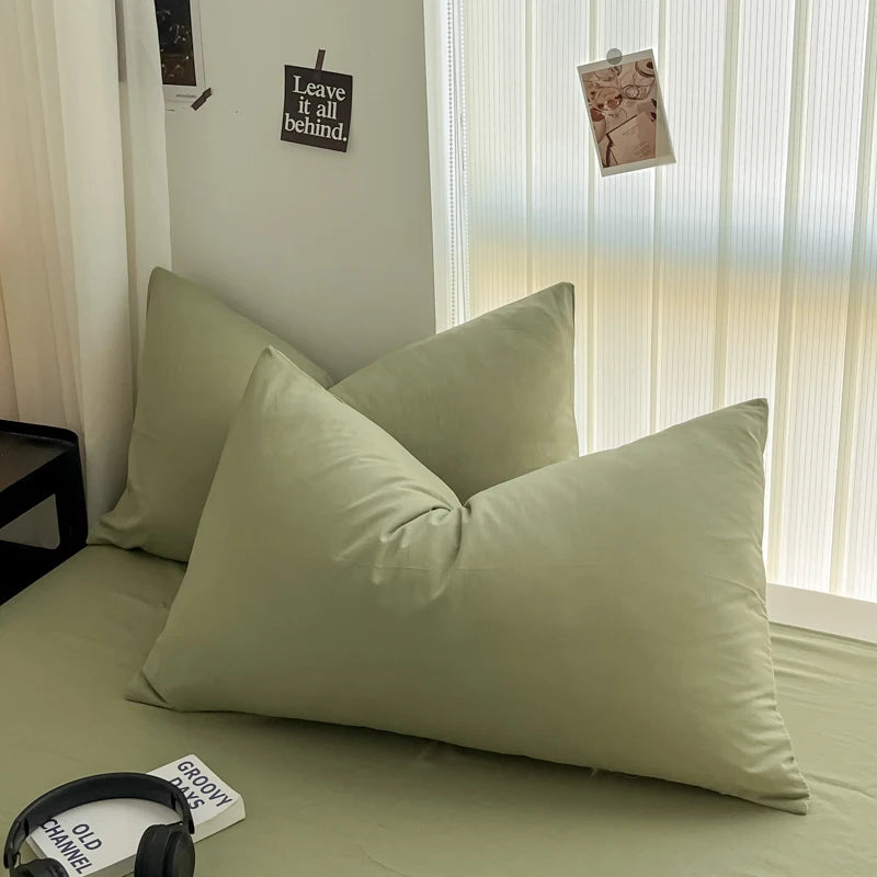 Minimalist Home Solid Color Bedding Set 3Pcs, 1 Duvet Cover, 2 Pillowcases, Super Soft Breathable, Machine Washable, Non-Fading