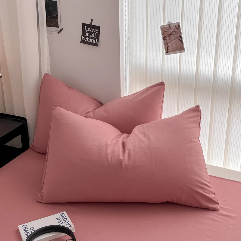 Minimalist Home Solid Color Bedding Set 3Pcs, 1 Duvet Cover, 2 Pillowcases, Super Soft Breathable, Machine Washable, Non-Fading