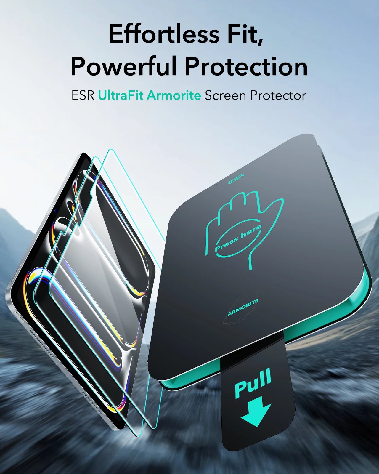ESR 2 Pack Screen Protector for iPad Pro 11/13 inch 9H Hardness Tempered Glass Film for iPad Air 13/11&Pro 12.9/11&A16&iPad Mini
