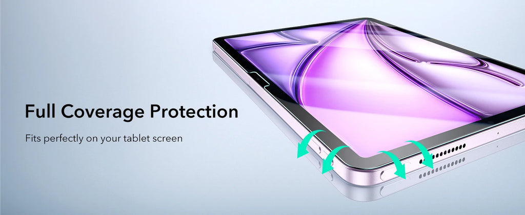 ESR 2 Pack Screen Protector for iPad Pro 11/13 inch 9H Hardness Tempered Glass Film for iPad Air 13/11&Pro 12.9/11&A16&iPad Mini