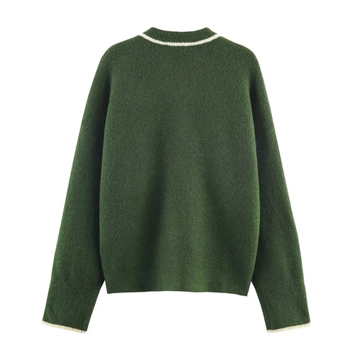 Autumn New Women's Clothing Casual Temperament Simple Long-sleeved Trimmed Knitted Cardigan Sweater Jacket