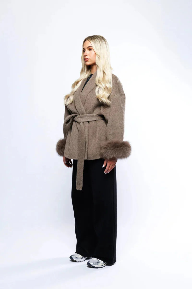 New Autumn And Winter Fashion Casual Temperament Soft Loose Lapel Solid Color Woolen Coat