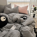 Minimalist Home Solid Color Bedding Set 3Pcs, 1 Duvet Cover, 2 Pillowcases, Super Soft Breathable, Machine Washable, Non-Fading