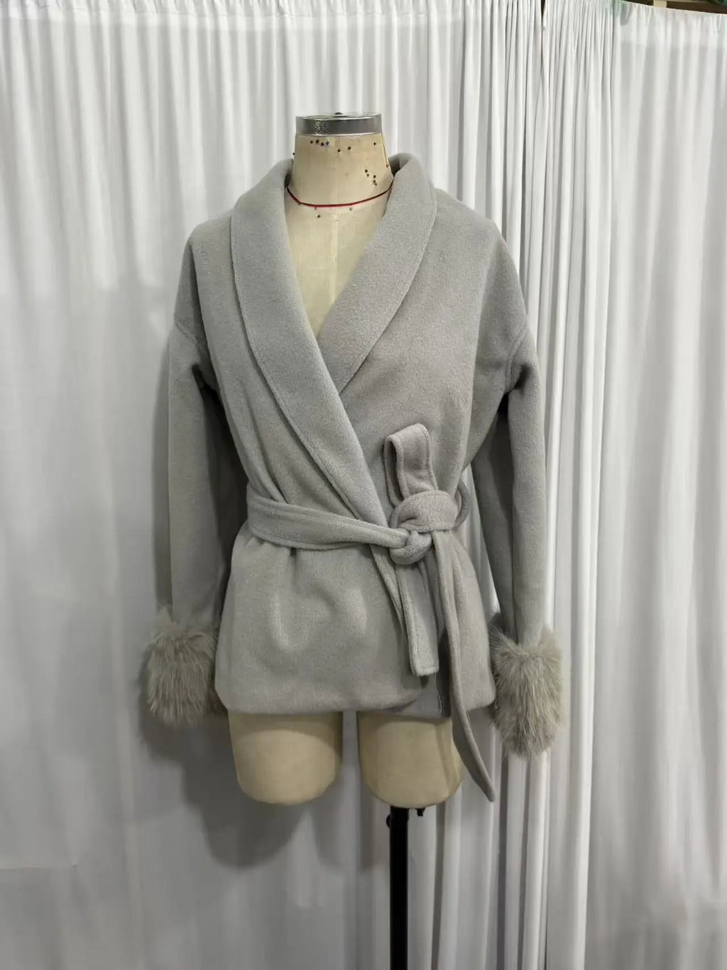 New Autumn And Winter Fashion Casual Temperament Soft Loose Lapel Solid Color Woolen Coat