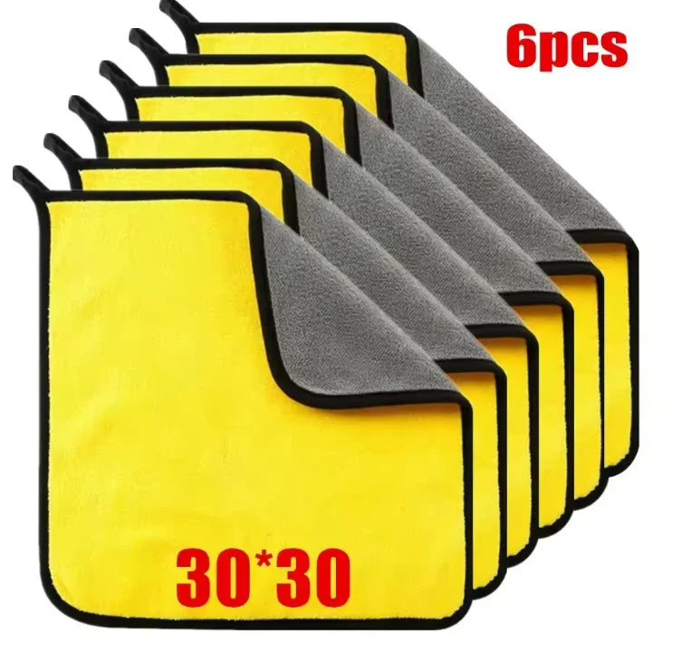 3/5/10Pcs Microfiber Car Wash Towels 30*30CM/30*60cm Double Sided Car Cleaning Drying Cloth for Car Care Kitchen Use