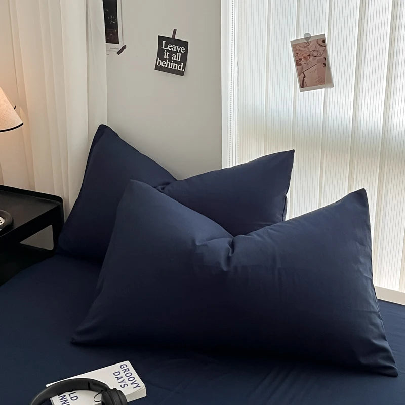 Minimalist Home Solid Color Bedding Set 3Pcs, 1 Duvet Cover, 2 Pillowcases, Super Soft Breathable, Machine Washable, Non-Fading