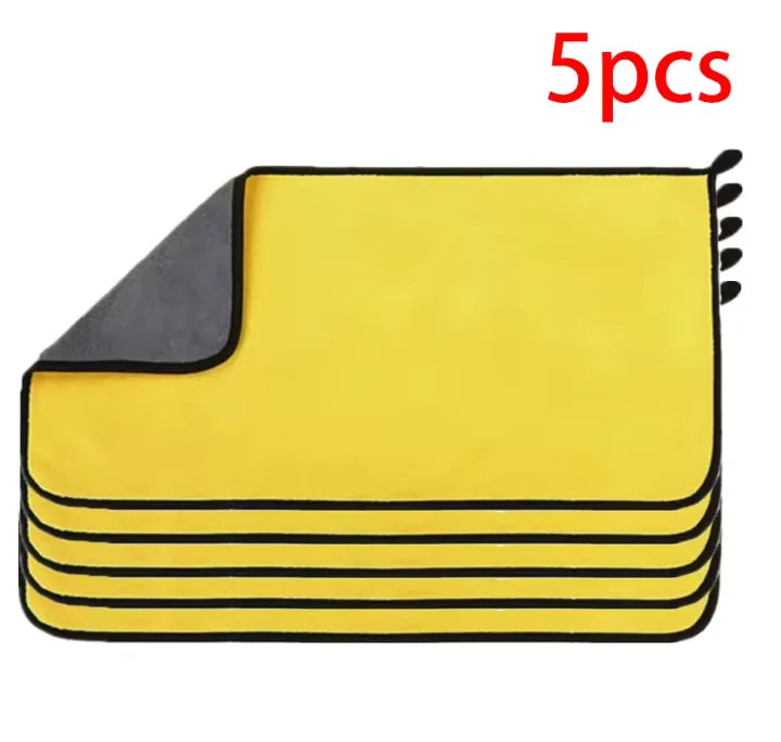 3/5/10Pcs Microfiber Car Wash Towels 30*30CM/30*60cm Double Sided Car Cleaning Drying Cloth for Car Care Kitchen Use
