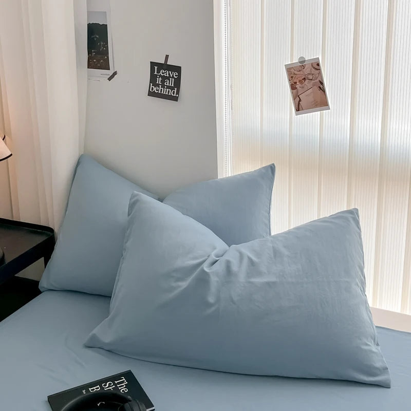 Minimalist Home Solid Color Bedding Set 3Pcs, 1 Duvet Cover, 2 Pillowcases, Super Soft Breathable, Machine Washable, Non-Fading