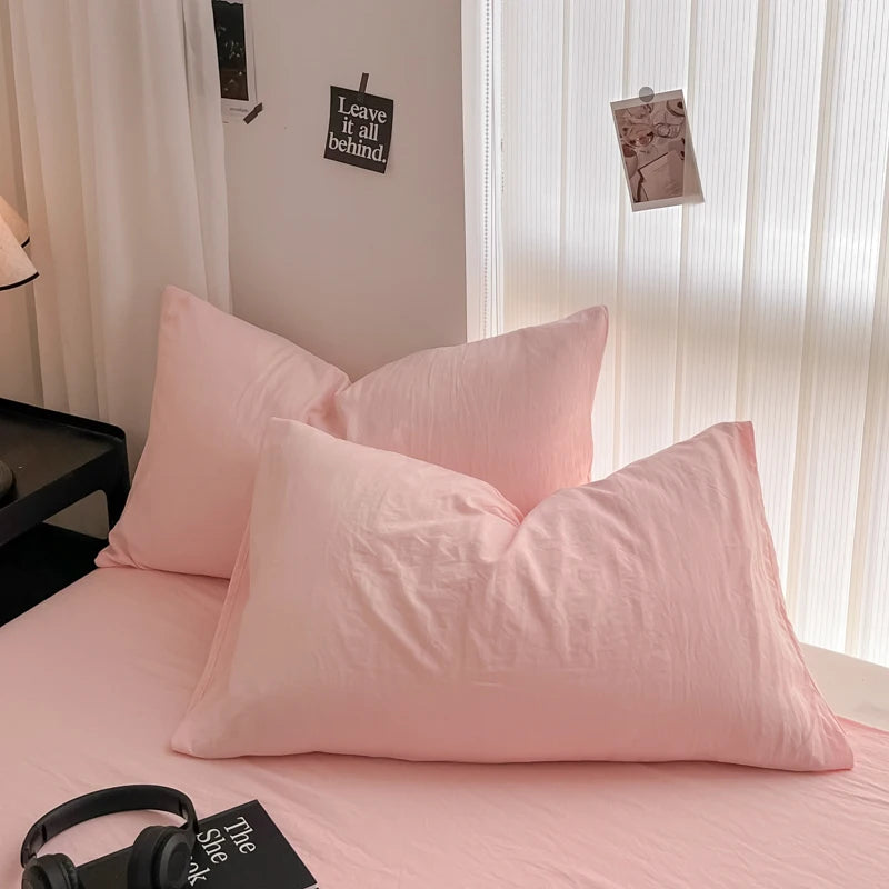Minimalist Home Solid Color Bedding Set 3Pcs, 1 Duvet Cover, 2 Pillowcases, Super Soft Breathable, Machine Washable, Non-Fading