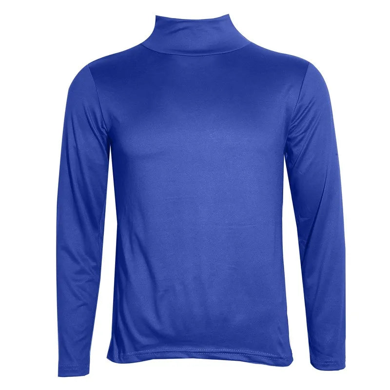 Autumn  Winter Men's High Neck T-shirt Slim Fit Fashion High Elastic Long Sleeve Casual Breathable Apparel Pullover