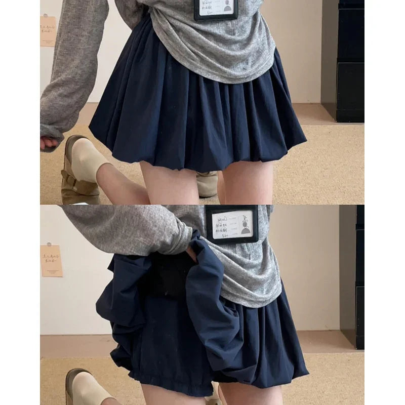 Red Petal Hem Bloom Skirt Women Summer Lightweight High Waist Flattering Fit Anti-Slip Lining Petite A-Line Mini Flowy Skirt