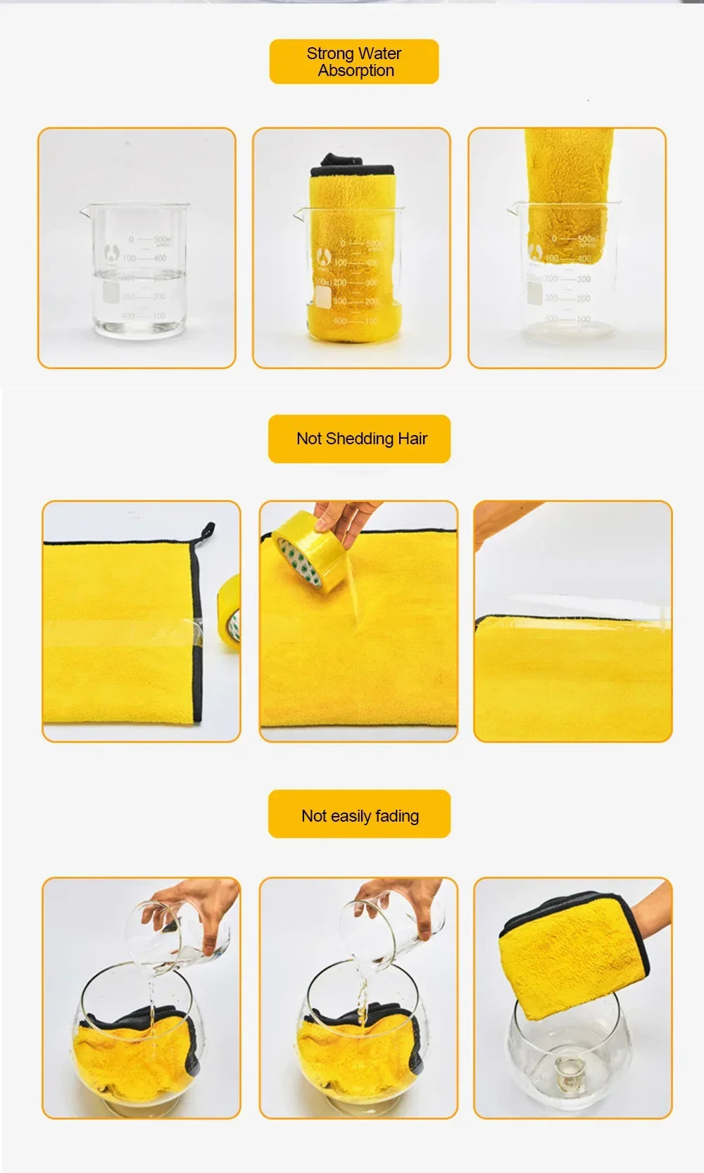 3/5/10Pcs Microfiber Car Wash Towels 30*30CM/30*60cm Double Sided Car Cleaning Drying Cloth for Car Care Kitchen Use