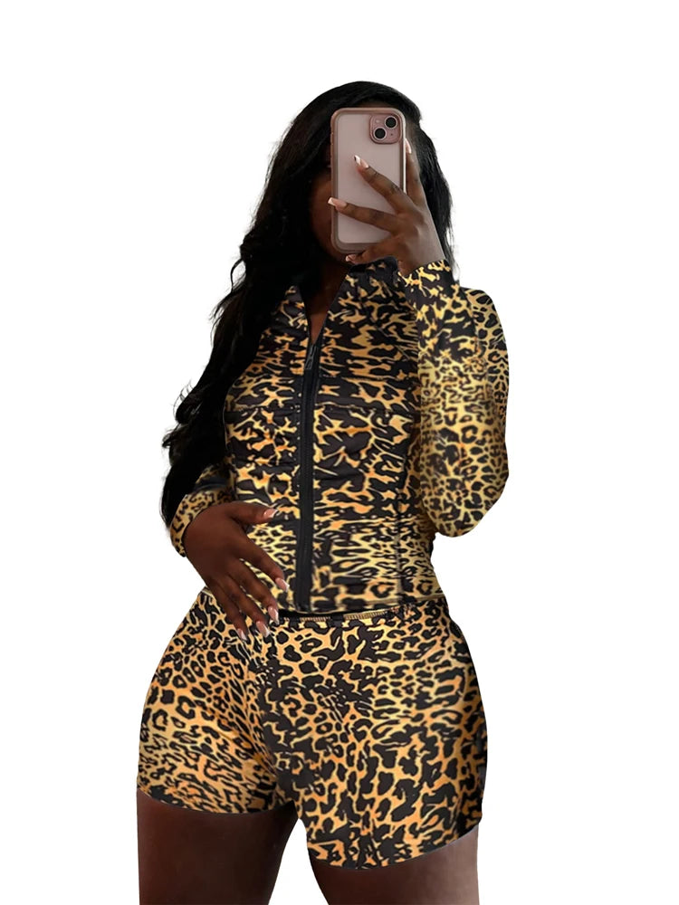 Sexy Two 2 Piece Sets Women Clothing Activewear Loungewear Gym Fitness Sets Zip up Jacket and Shorts Set Tracksuit Outfits