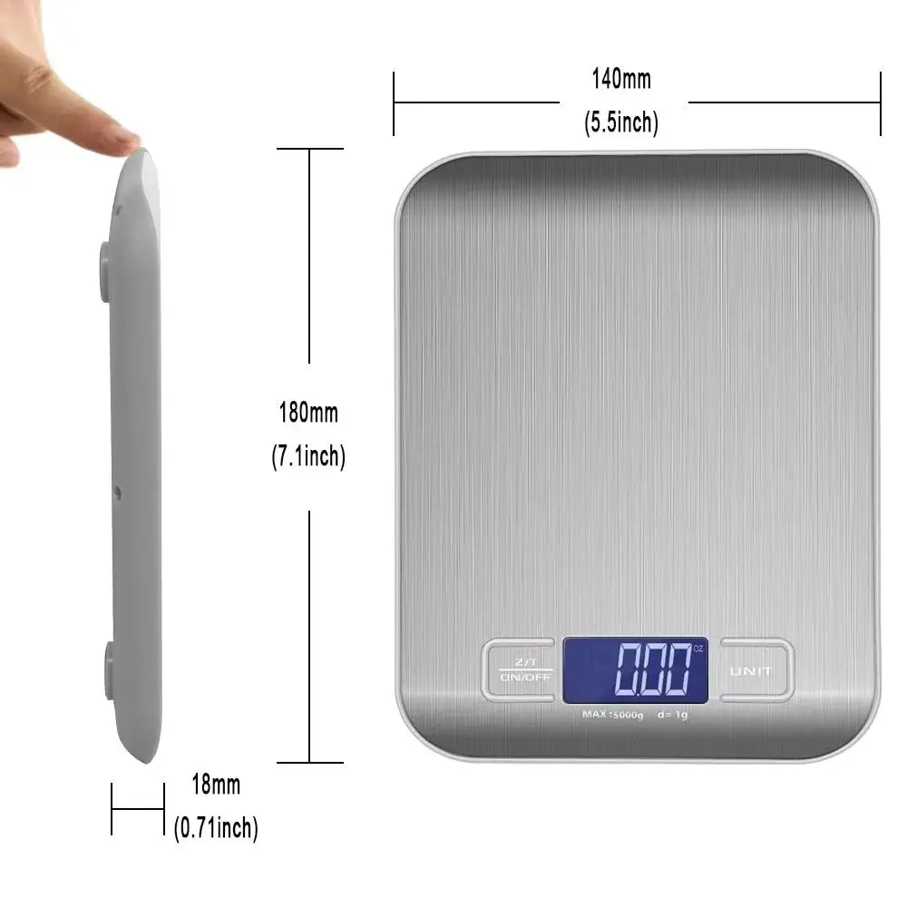 Electronic Digital Kitchen Scale  LED Display 10kg 5kg/1g Stainless Steel Panel Scales Home Jewelry Food Snacks Weighing Tools