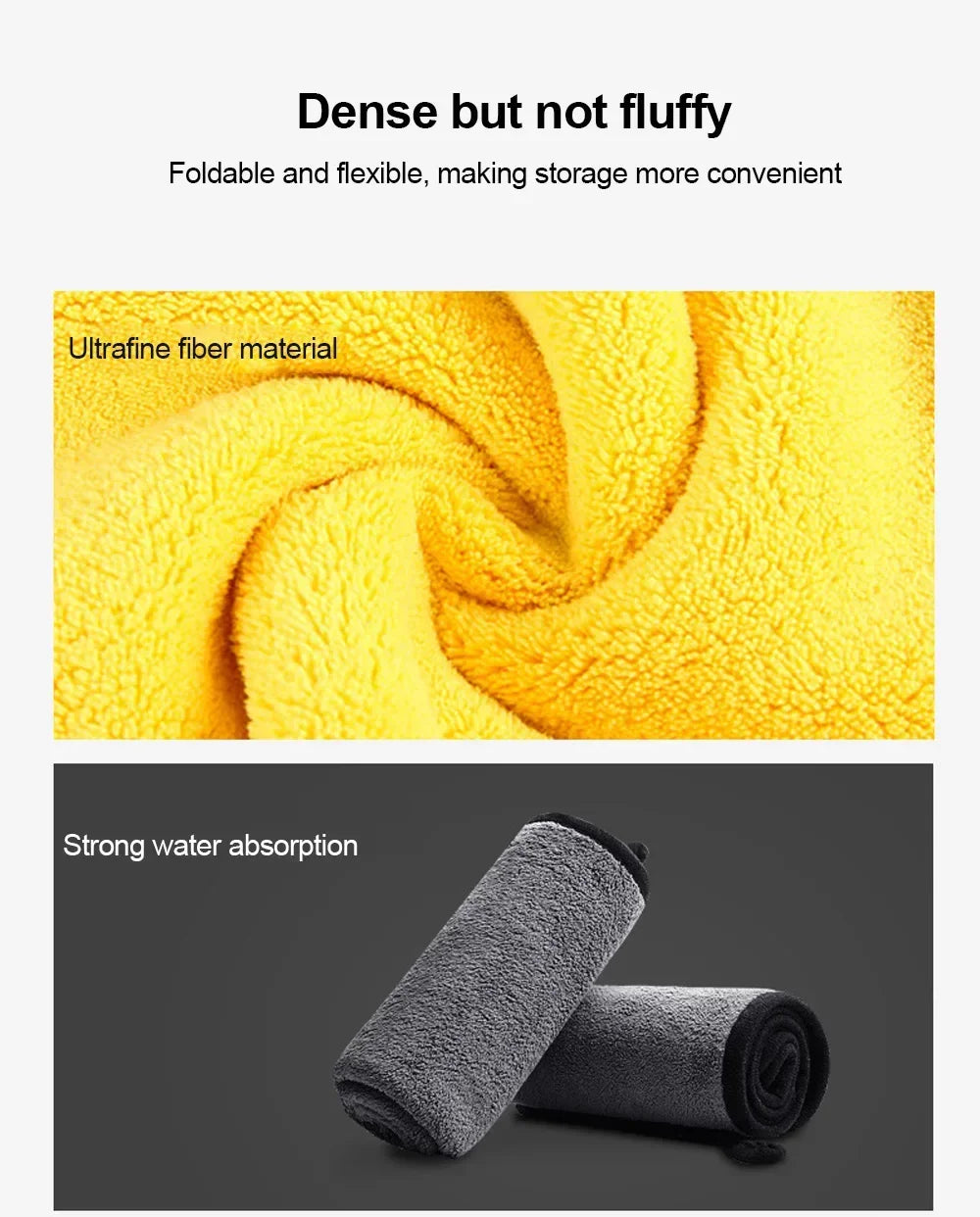 3/5/10Pcs Microfiber Car Wash Towels 30*30CM/30*60cm Double Sided Car Cleaning Drying Cloth for Car Care Kitchen Use