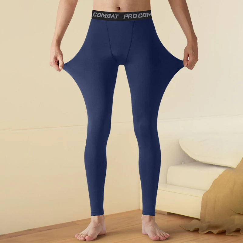 Men's Winter Thermal Underwear Fleece Compression Pants Stay Warm and Comfortable During Sports and Running Activities