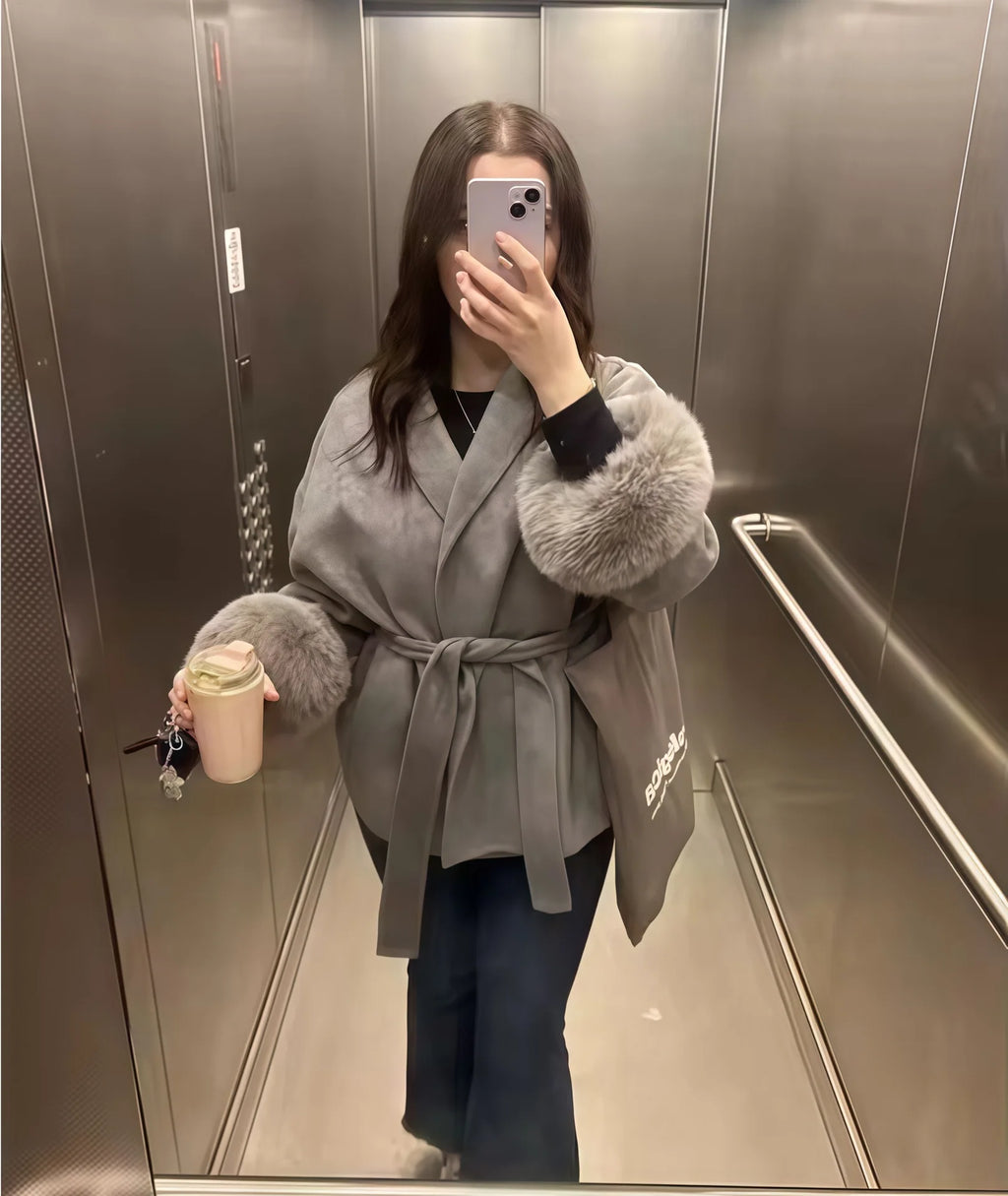 New Autumn And Winter Fashion Casual Temperament Soft Loose Lapel Solid Color Woolen Coat