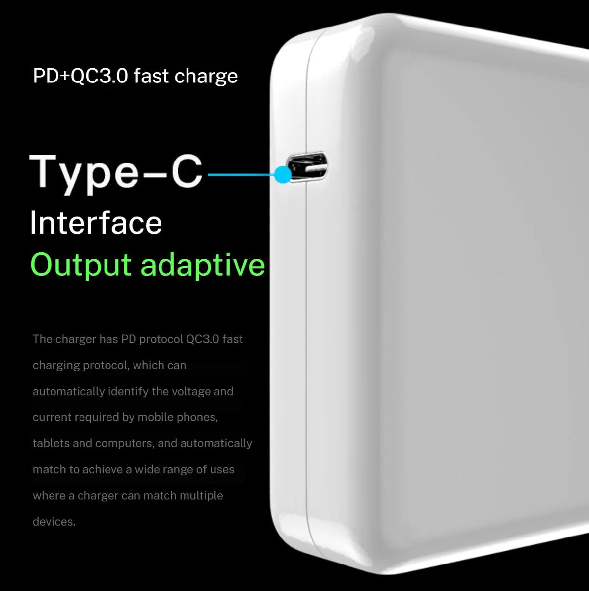 96W MacBook Charger Laptop USB-C Power Adapter For Macbook Pro M1 M2 MacBook Air A2337 A1706 Power Supply Adapter Fast Charger
