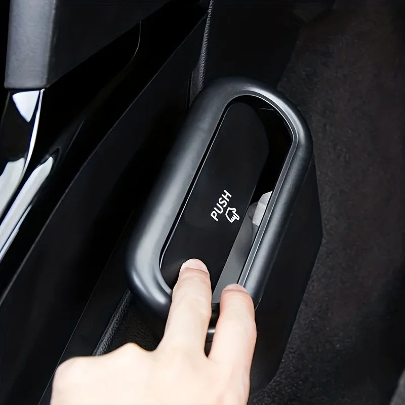 Car Trash Bin Hanging Vehicle Garbage Dust Case Storage Box Plastic Pressing Square Trash Can Type Auto Car Supplies