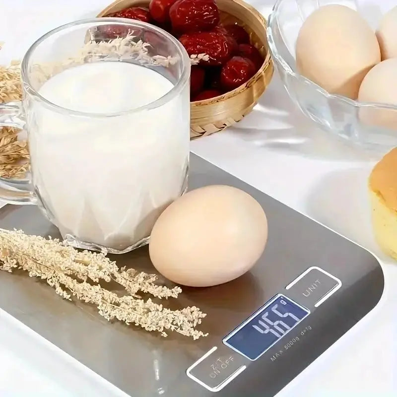 Electronic Digital Kitchen Scale  LED Display 10kg 5kg/1g Stainless Steel Panel Scales Home Jewelry Food Snacks Weighing Tools