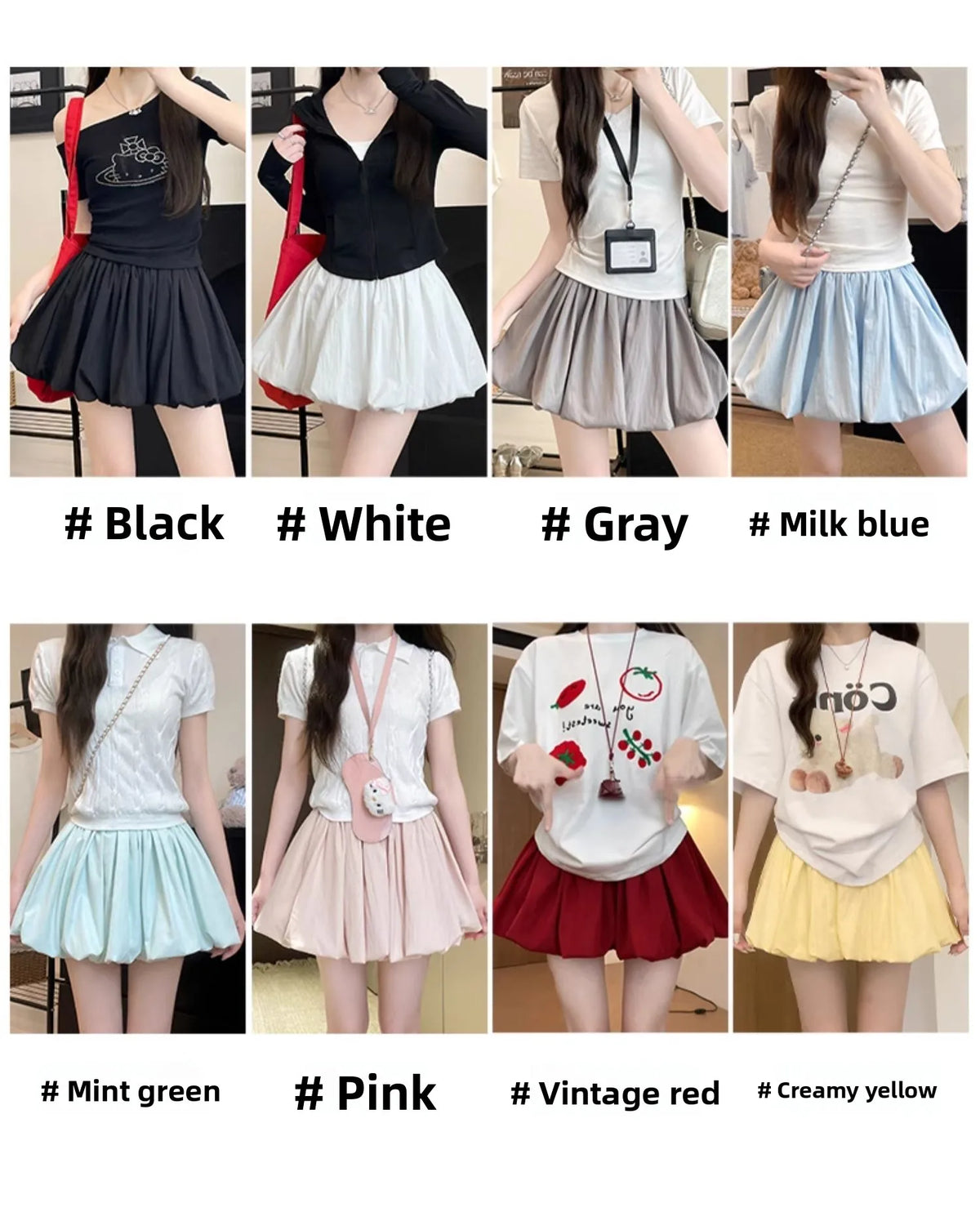 Red Petal Hem Bloom Skirt Women Summer Lightweight High Waist Flattering Fit Anti-Slip Lining Petite A-Line Mini Flowy Skirt