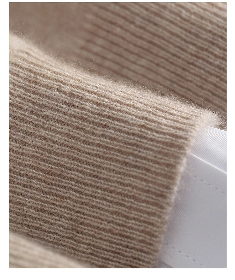 Autumn/Winter New Men's 100% Cashmere Pullover Business Casual Solid Knitted Sweater Loose V-neck Tops Basic Thick Warm Jumper