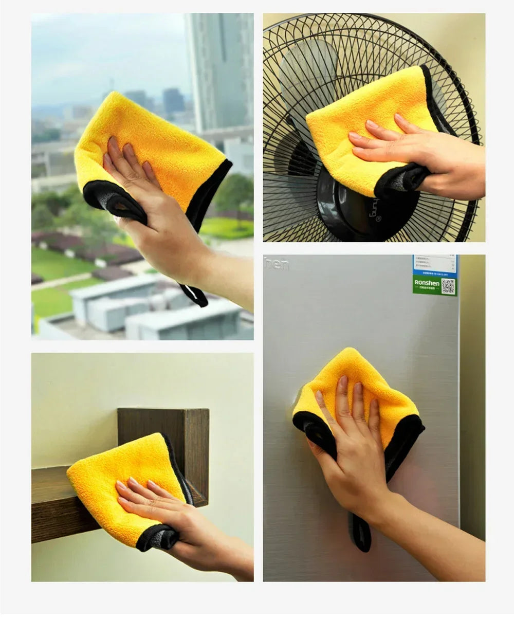 3/5/10Pcs Microfiber Car Wash Towels 30*30CM/30*60cm Double Sided Car Cleaning Drying Cloth for Car Care Kitchen Use