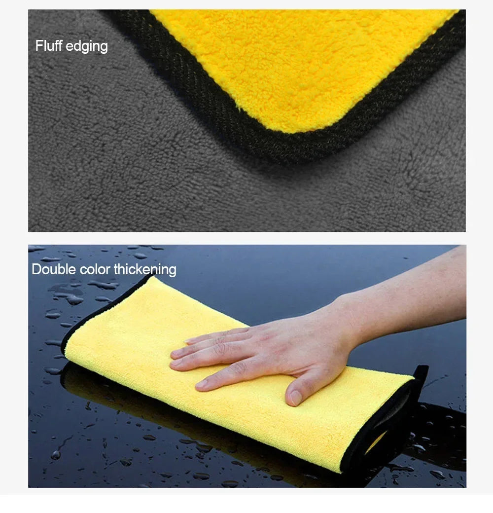 3/5/10Pcs Microfiber Car Wash Towels 30*30CM/30*60cm Double Sided Car Cleaning Drying Cloth for Car Care Kitchen Use