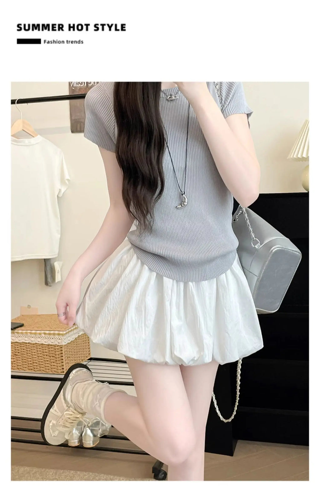 Red Petal Hem Bloom Skirt Women Summer Lightweight High Waist Flattering Fit Anti-Slip Lining Petite A-Line Mini Flowy Skirt