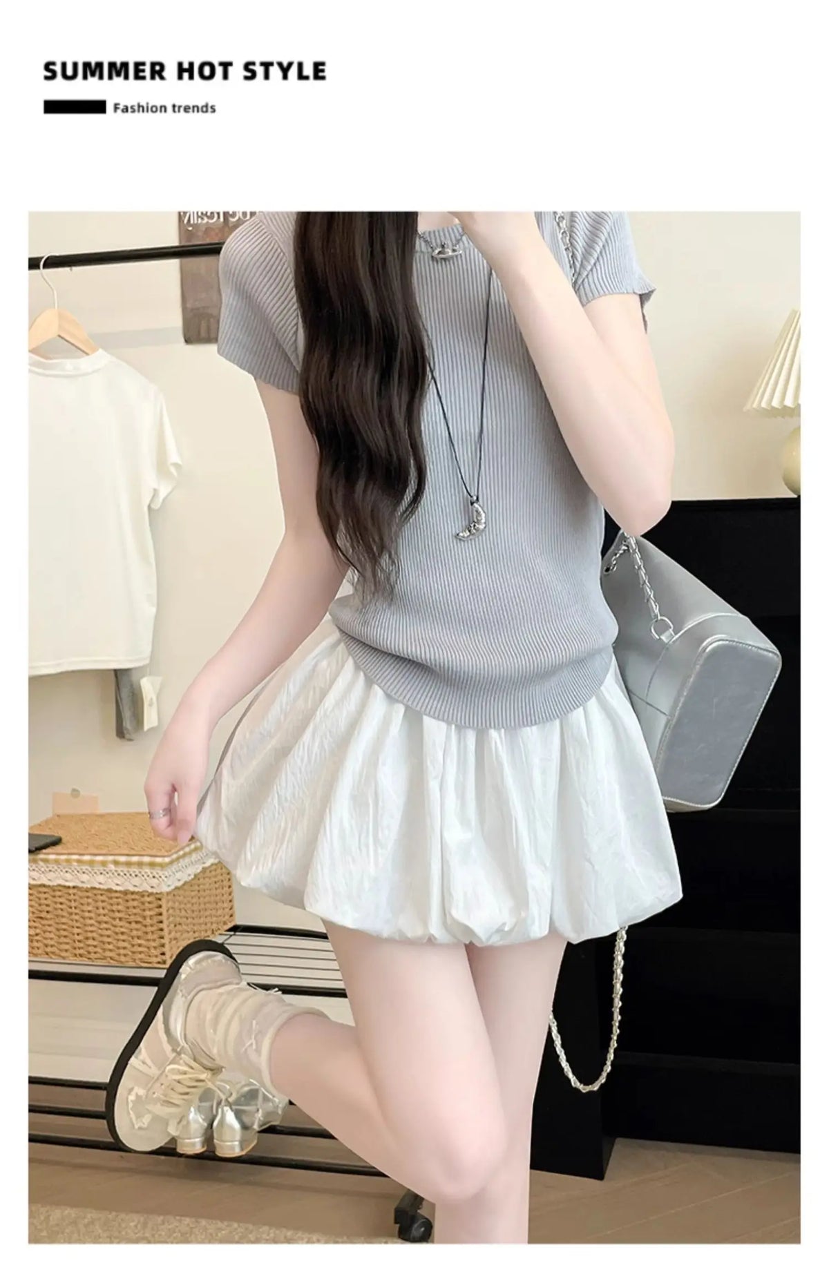 Red Petal Hem Bloom Skirt Women Summer Lightweight High Waist Flattering Fit Anti-Slip Lining Petite A-Line Mini Flowy Skirt