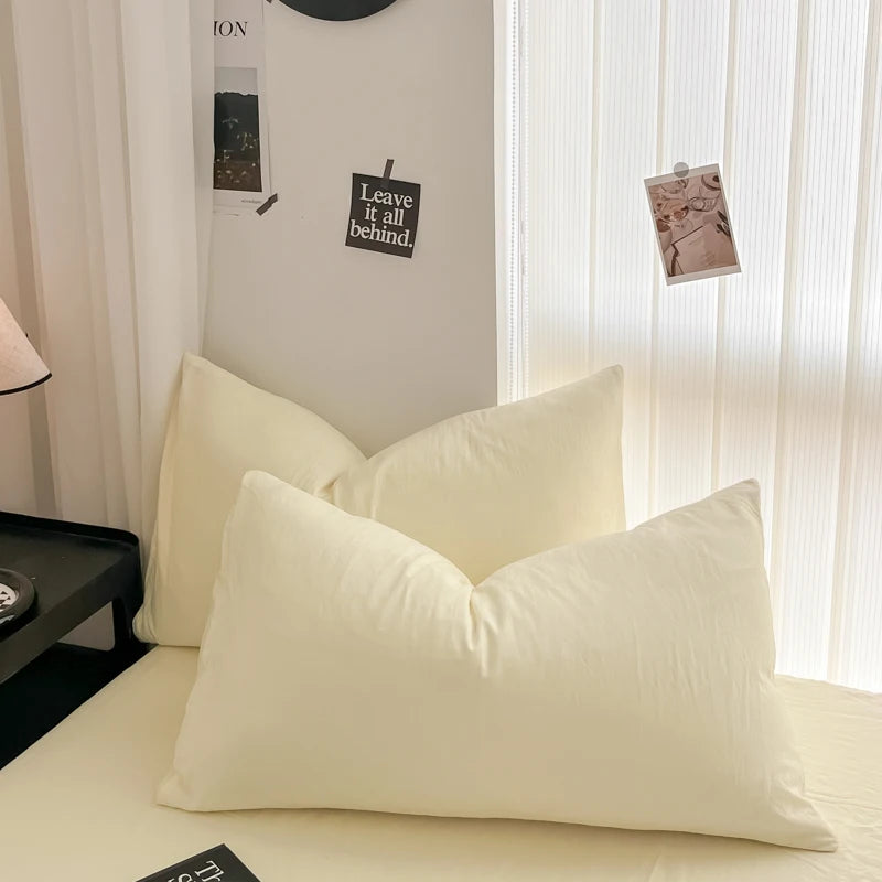 Minimalist Home Solid Color Bedding Set 3Pcs, 1 Duvet Cover, 2 Pillowcases, Super Soft Breathable, Machine Washable, Non-Fading
