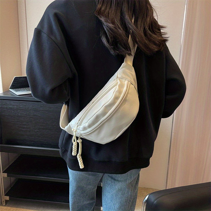 Fashionable Street Wear Fanny Pack - Durable Nylon Crossbody Waist Bag - Ideal for Outdoor Travel, Sports & Daily Adventures - Hands-Free Convenience